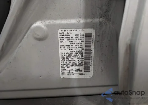 2018 Nissan Rogue Sl from USA, damaged, VIN JN8AT2MV5JW345847